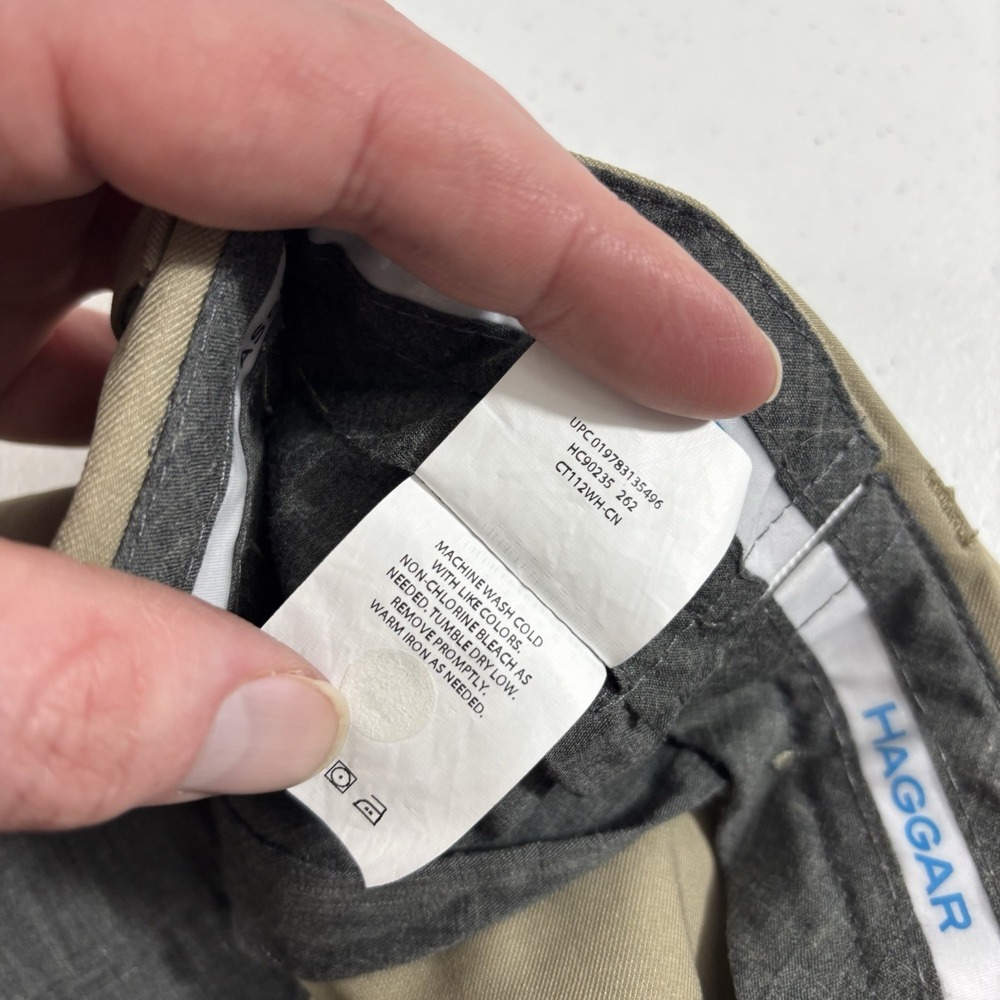 Haggar Big Tall Cool 18 Pro No Iron Tan Dress Pants 48 x 38 (Hemmed @ 24") READ! - Picture 5 of 7